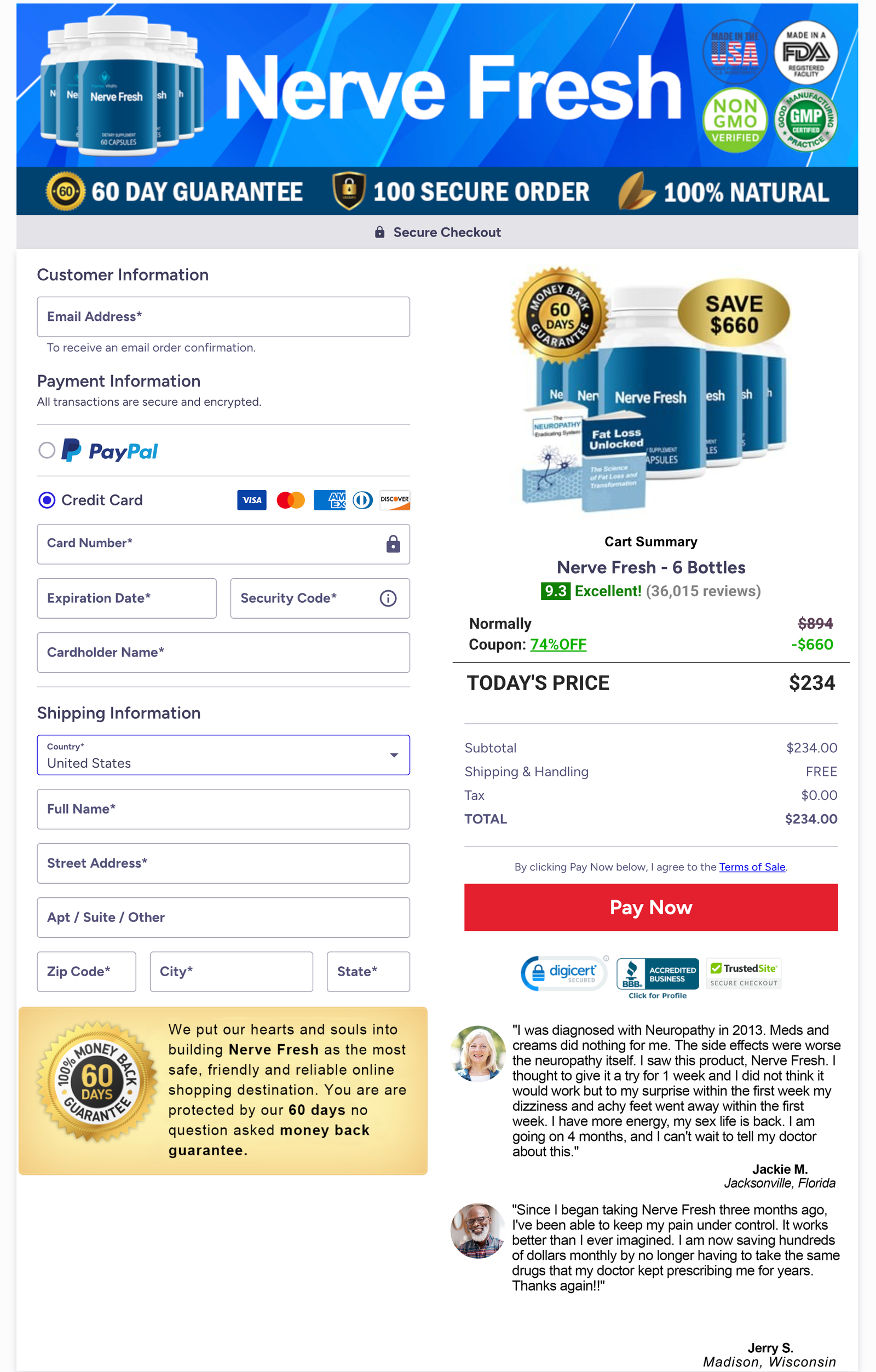 Nerve Fresh Billing Interface Preview